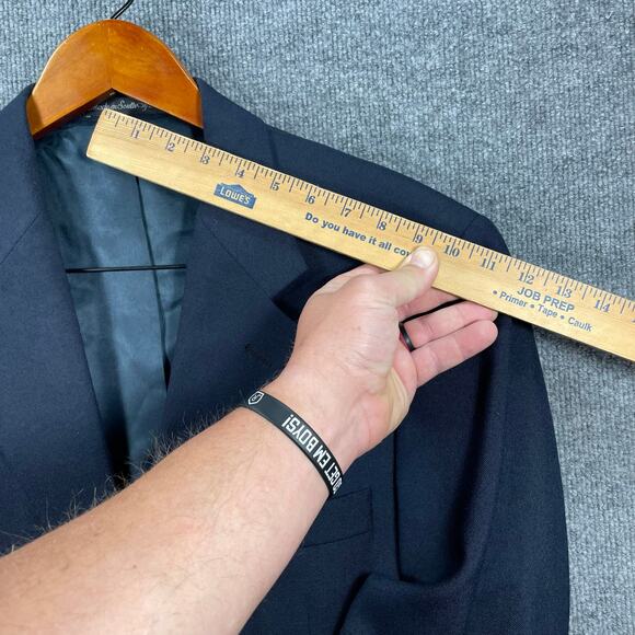 Wimbledon of England Blazer 40R Blue Single Breast Notch Lapel Wool Blend - Picture 4 of 14